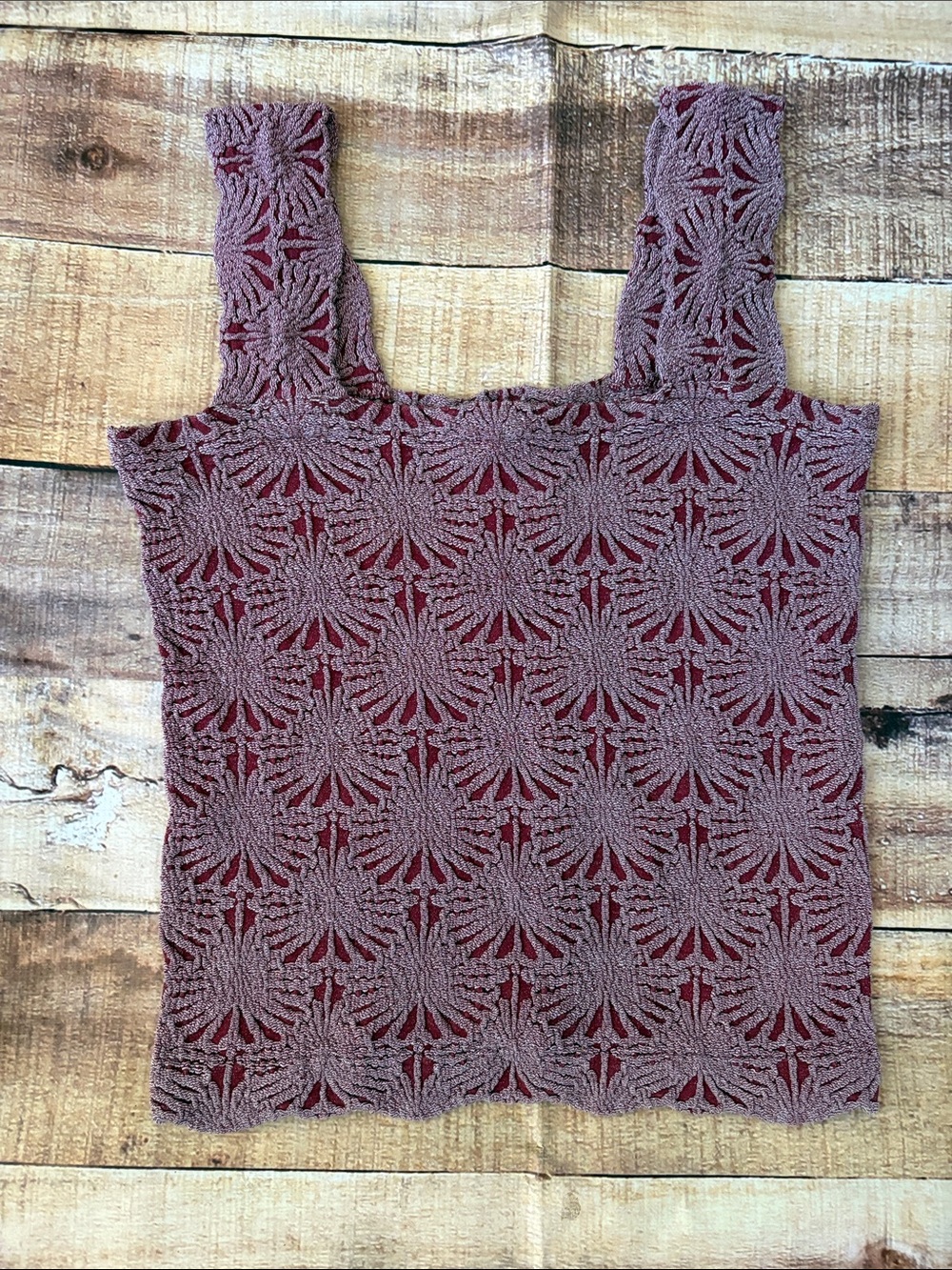 Ladies Crochet Tank Top - Dusty Mauve